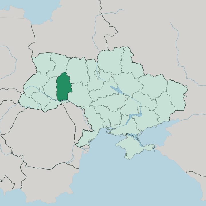 Map showing Khmelnytskyi Oblast — In Ukraine