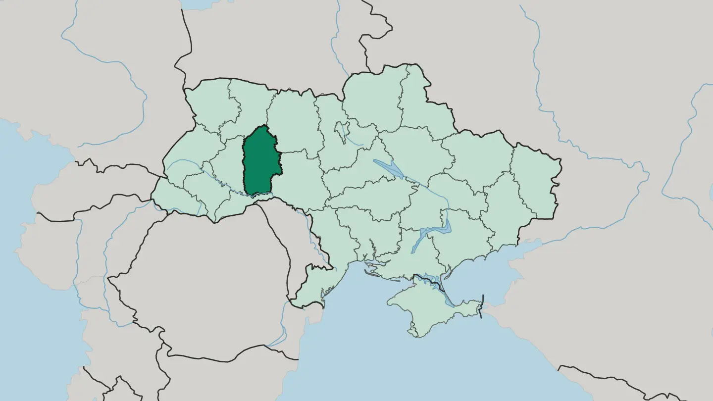 Map of Khmelnytskyi Oblast in Ukraine