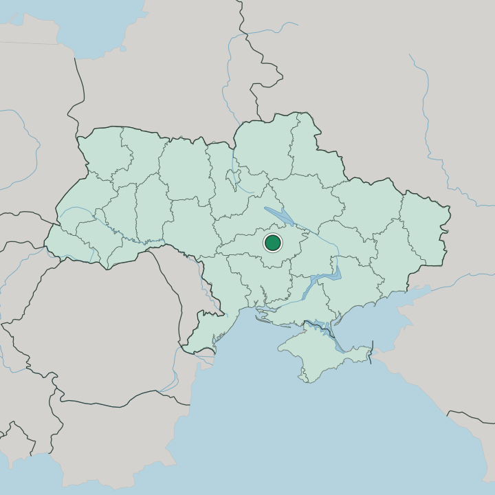 Map showing Kropyvnytskyi — In Ukraine