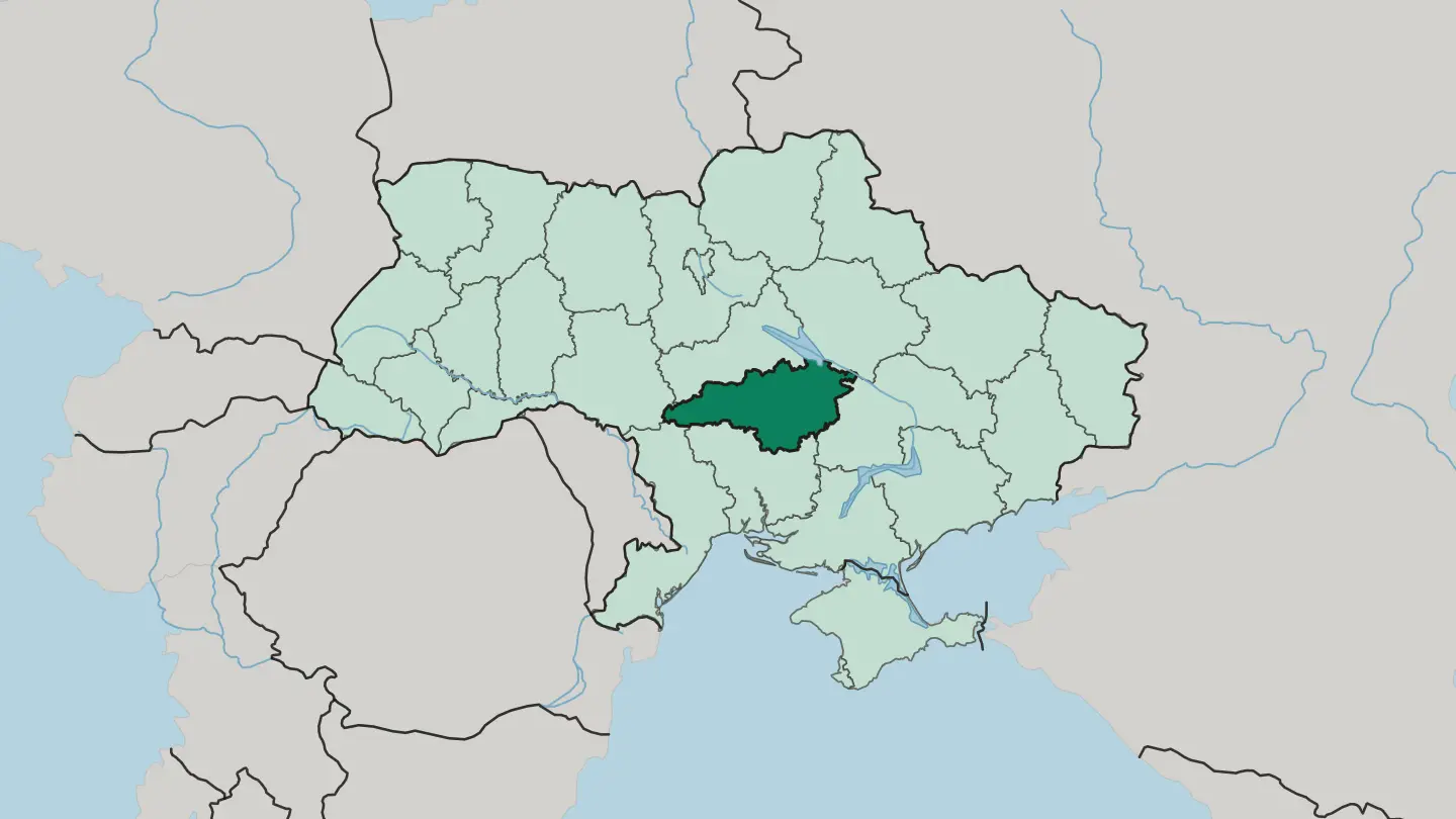 Map of Kirovohrad Oblast in Ukraine