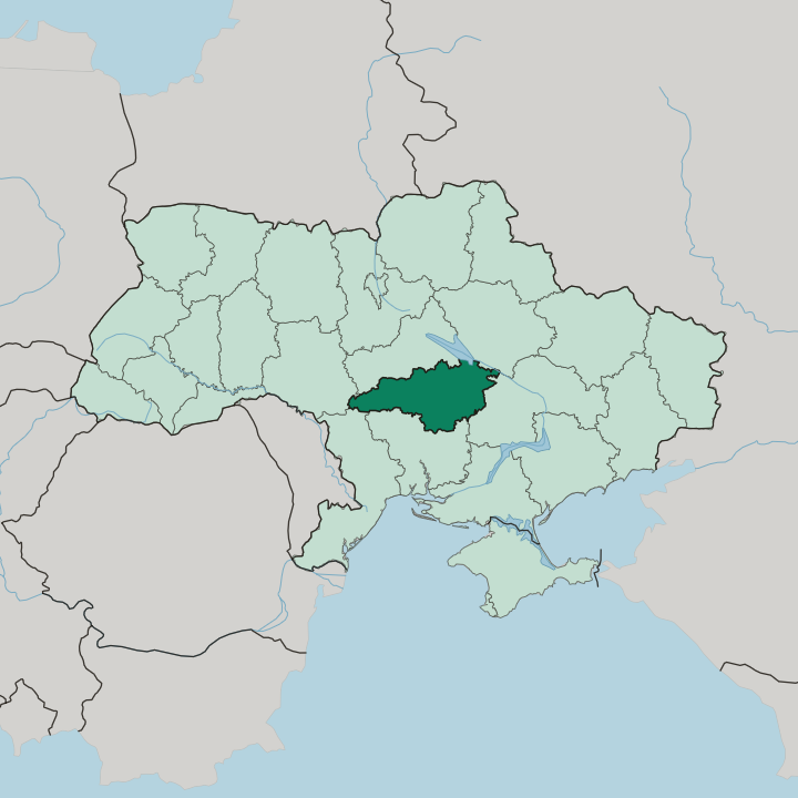 Map showing Kirovohrad Oblast — In Ukraine