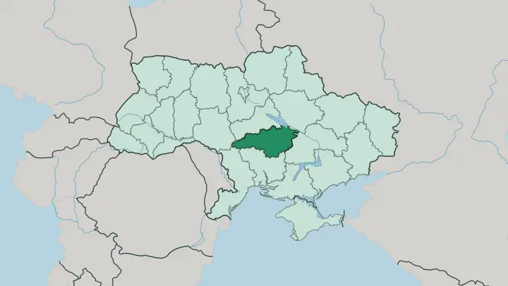 Map of Kirovohrad Oblast in Ukraine