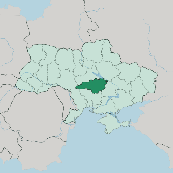 Map showing Kirovohrad Oblast — In Ukraine