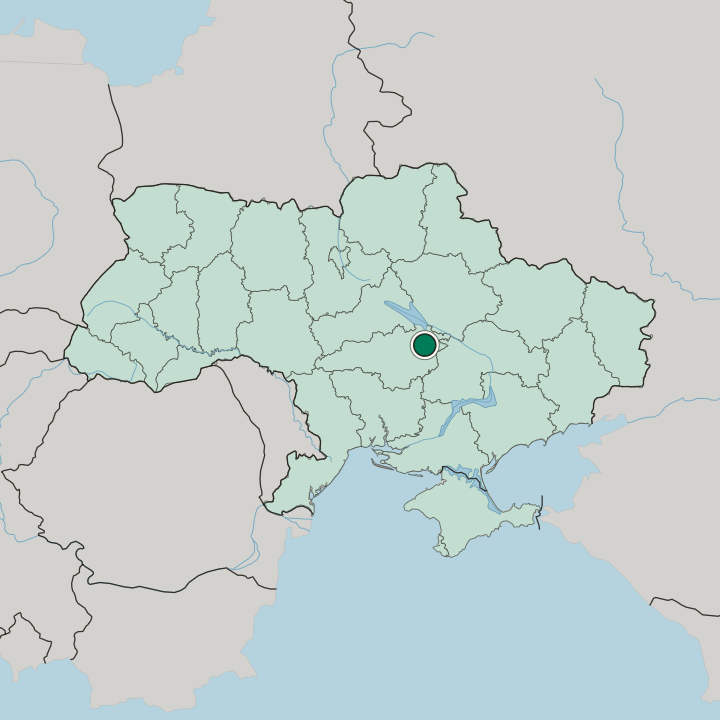 Map showing Oleksandriya — In Ukraine