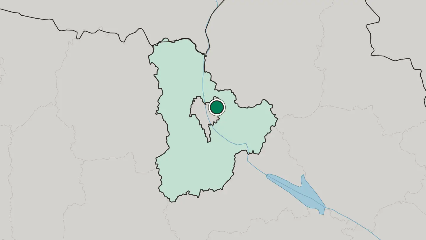Map of Brovary in Ukraine