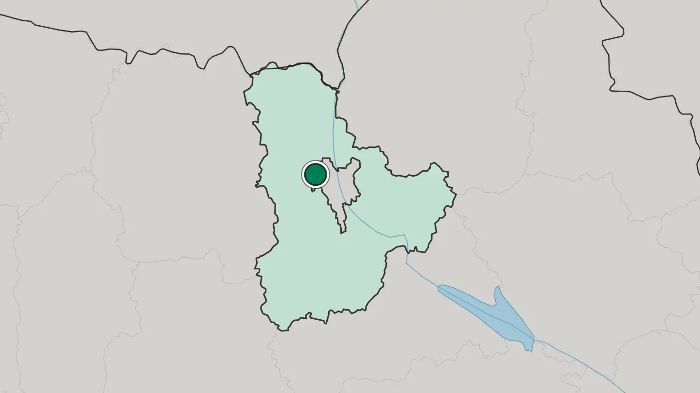 Map of Irpin in Ukraine
