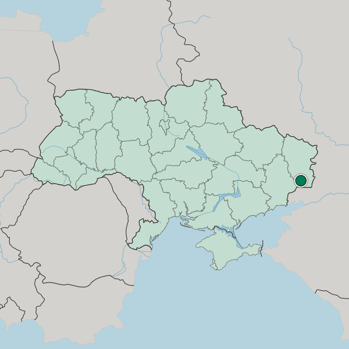Map showing Antratsyt — In Ukraine