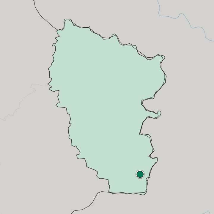Map showing Dovzhansk — In Luhanska Oblast