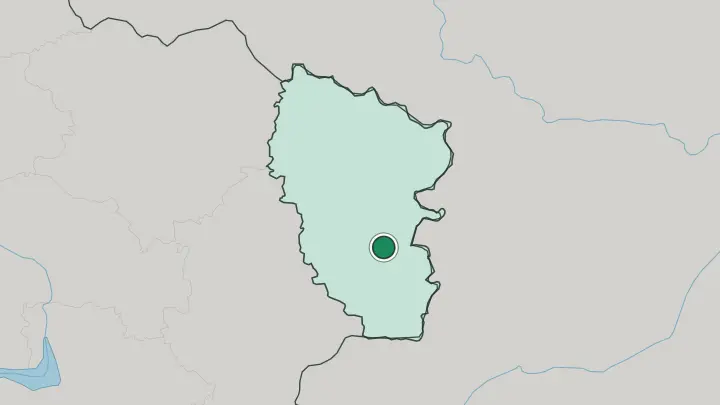 Map of Luhansk in Ukraine