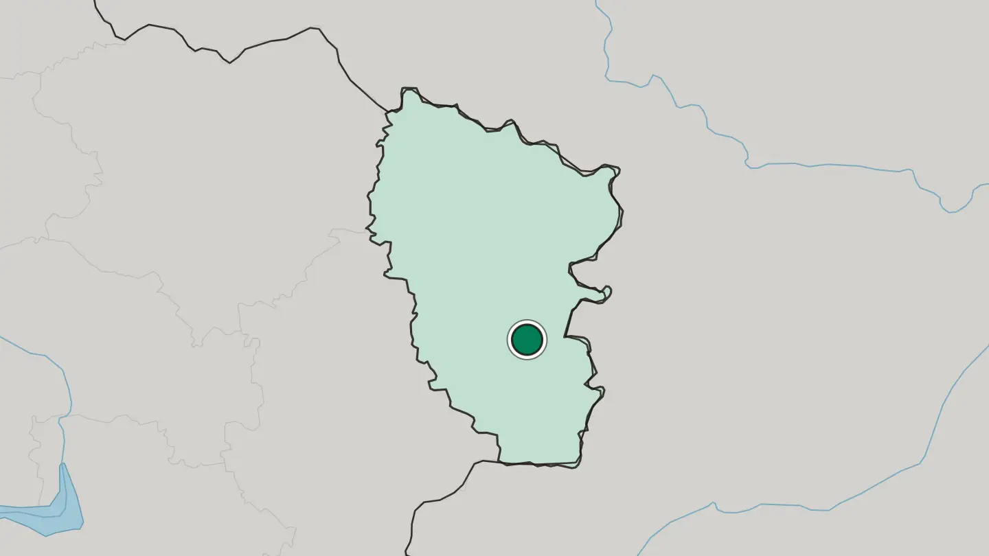 Map of Luhansk in Ukraine