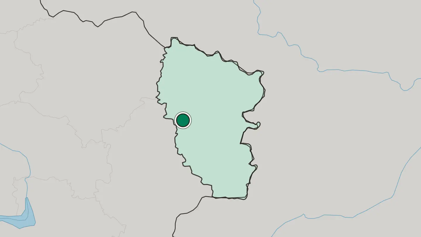 Map of Lysychansk in Ukraine