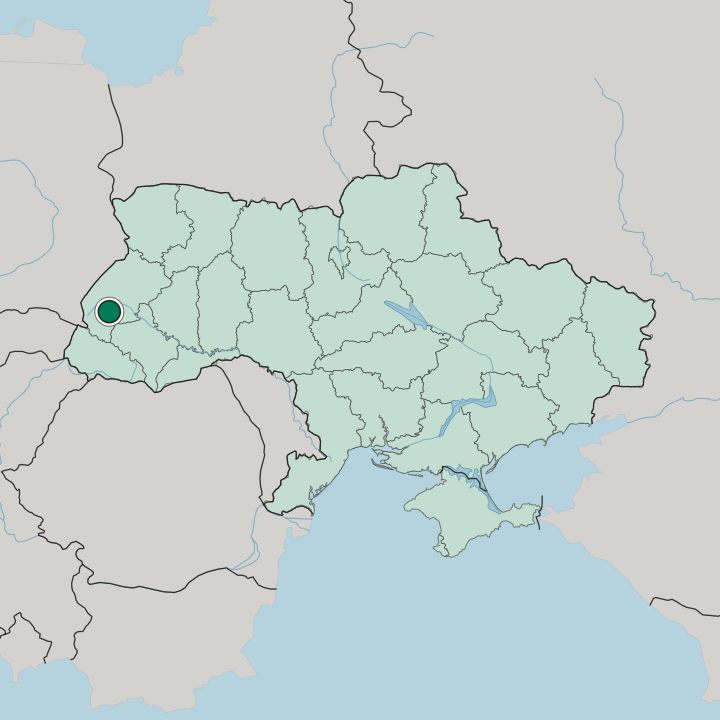 Map showing Drohobych — In Ukraine