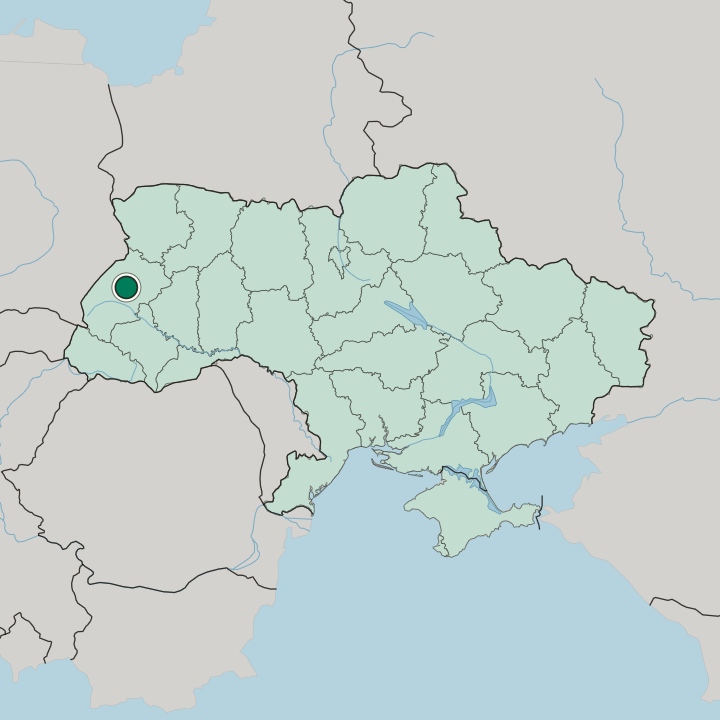 Map showing Lviv — In Ukraine