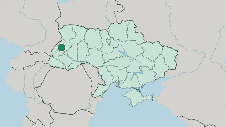 Map of Lviv in Ukraine