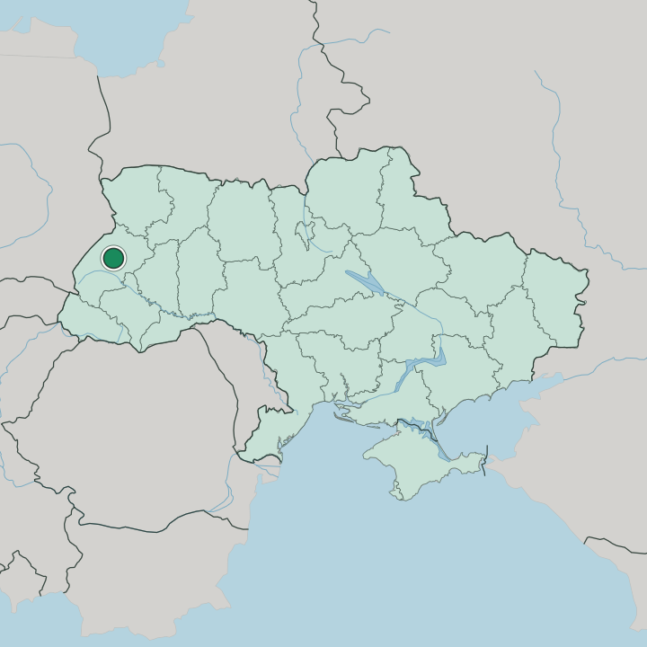 Map showing Lviv — In Ukraine