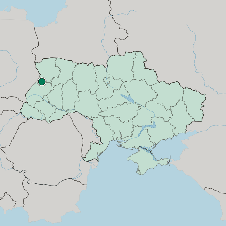 Map showing Sheptytskyi — In Ukraine