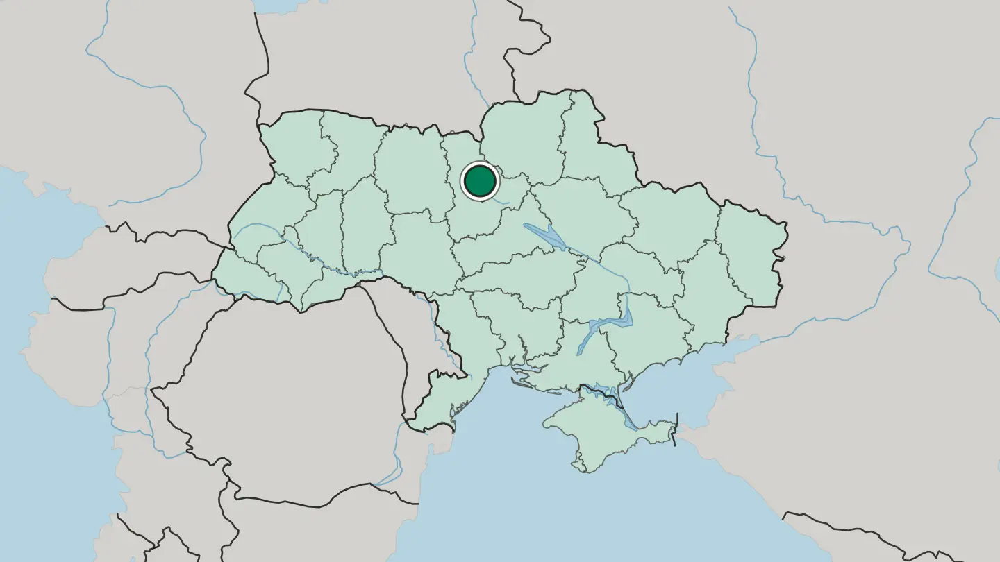 Map of Kyiv in Ukraine