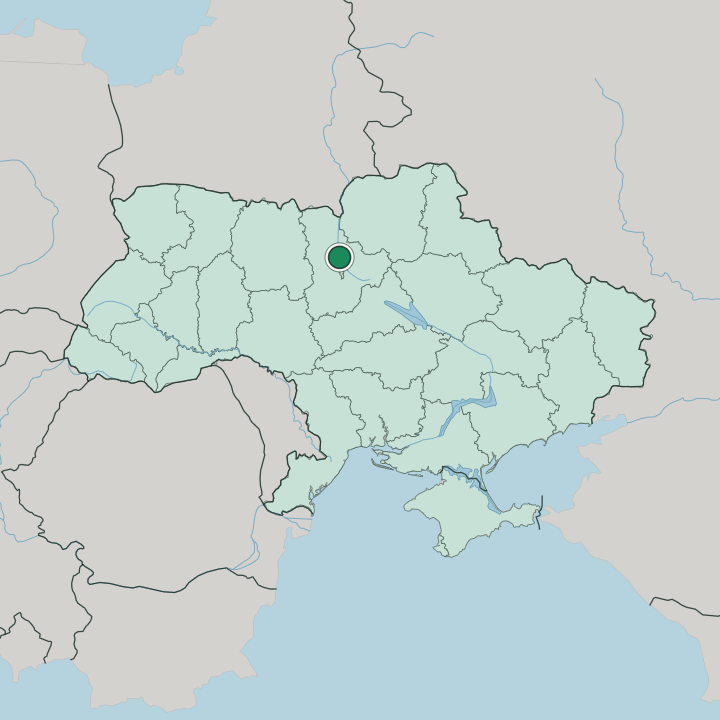Map showing Kyiv — In Ukraine
