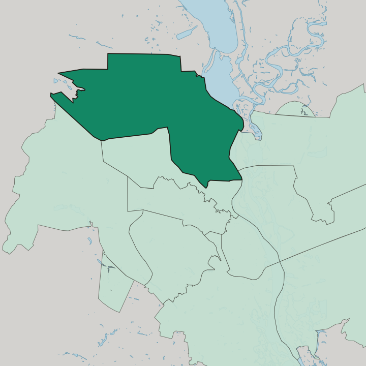 Map showing Obolon — In Kyiv