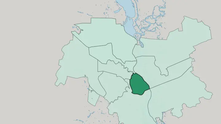Map of Pecherskyi District in Kyiv