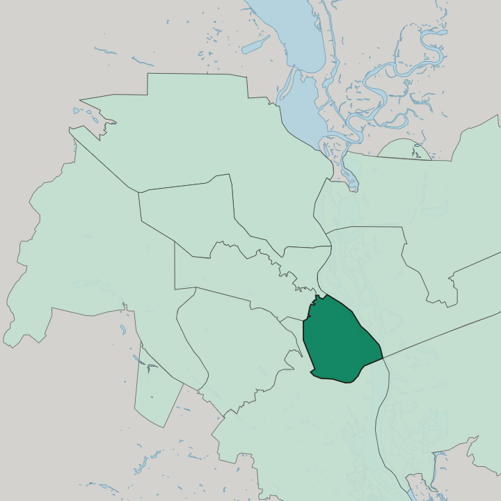 Map showing Pecherskyi District — In Kyiv