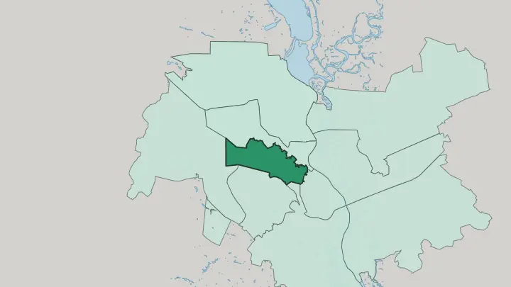 Map of Shevchenko Raion in Kyiv