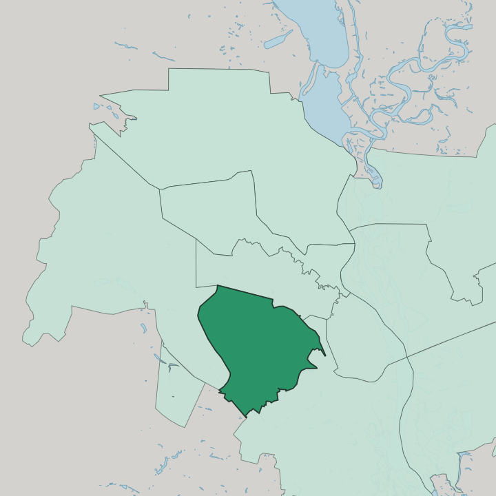 Map showing Solomianka Raion — In Kyiv