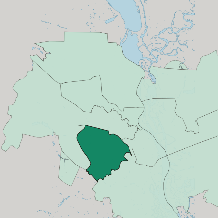 Map showing Solomianka Raion — In Kyiv