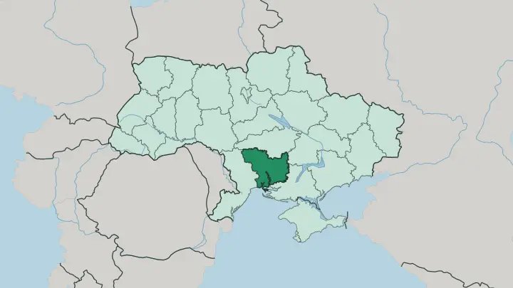 Map of Mykolayiv Oblast in Ukraine