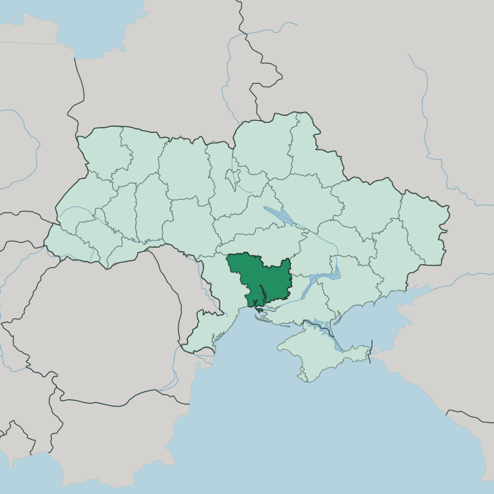 Map showing Mykolayiv Oblast — In Ukraine
