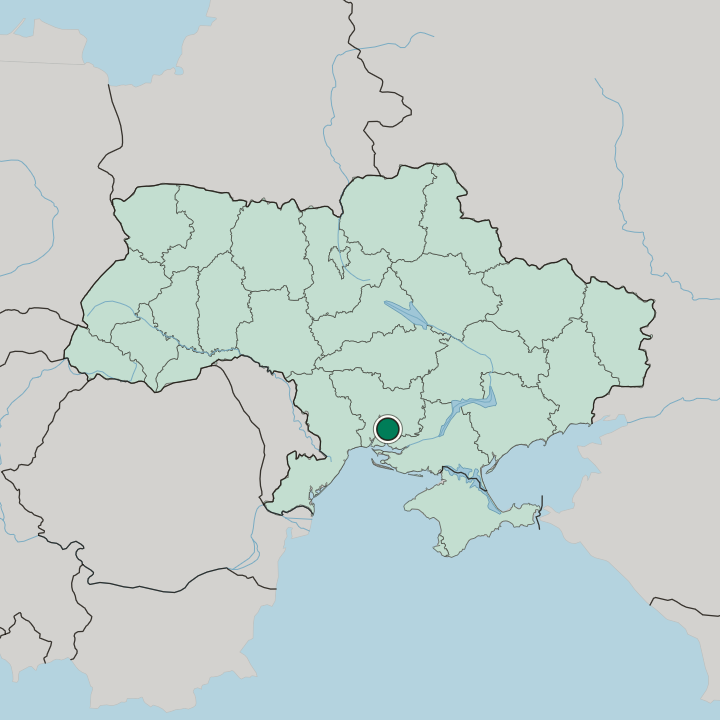 Map showing Mykolayiv — In Ukraine