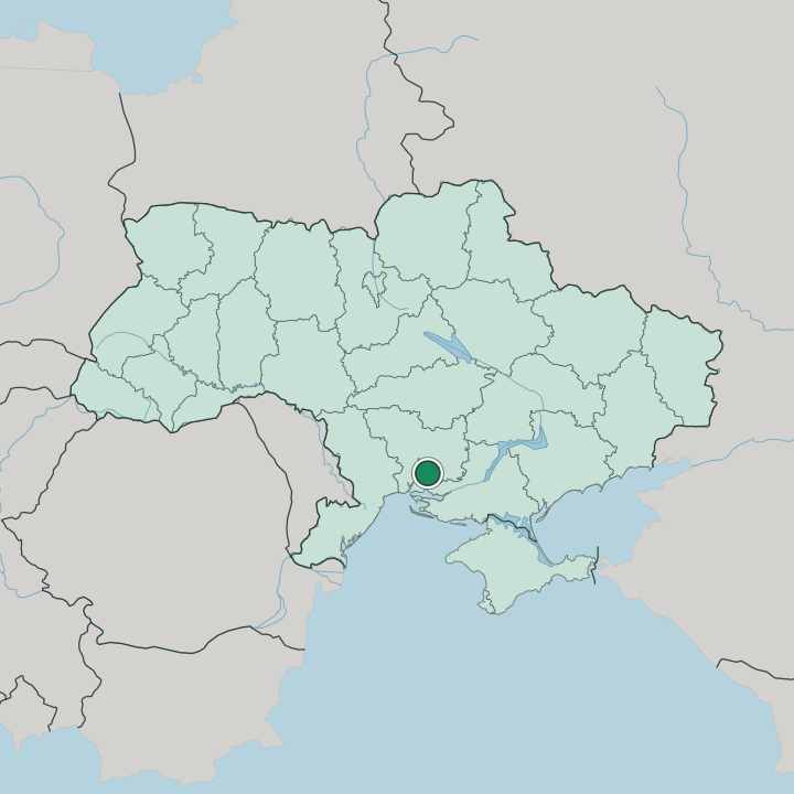 Map showing Mykolayiv — In Ukraine
