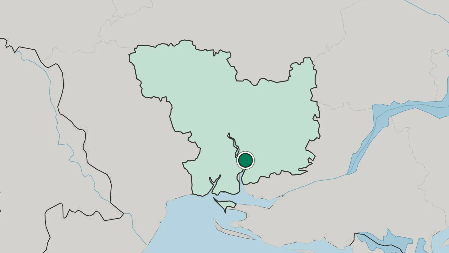 Map of Mykolayiv in Ukraine