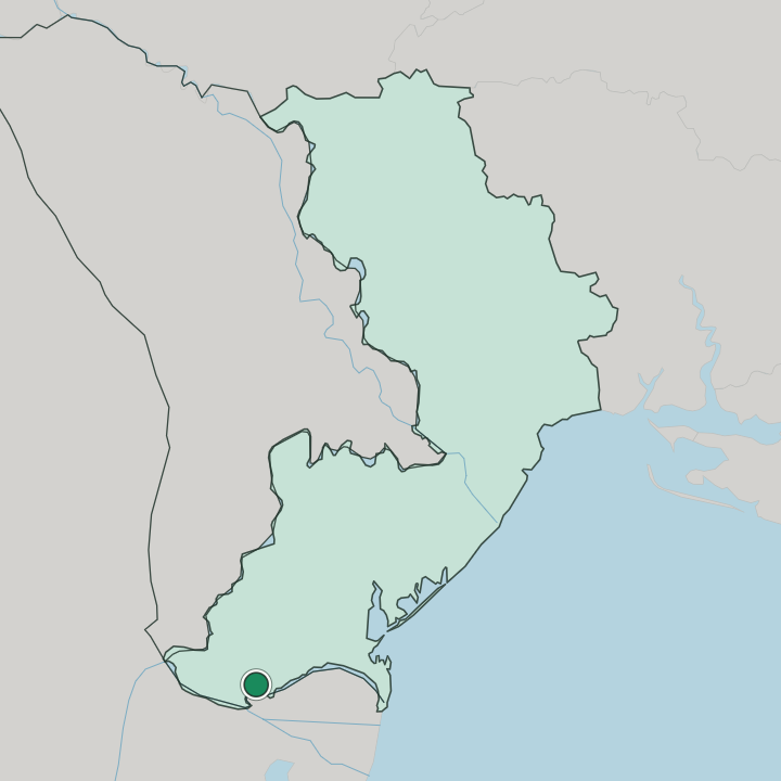 Map showing Izmayil — In Odeska Oblast