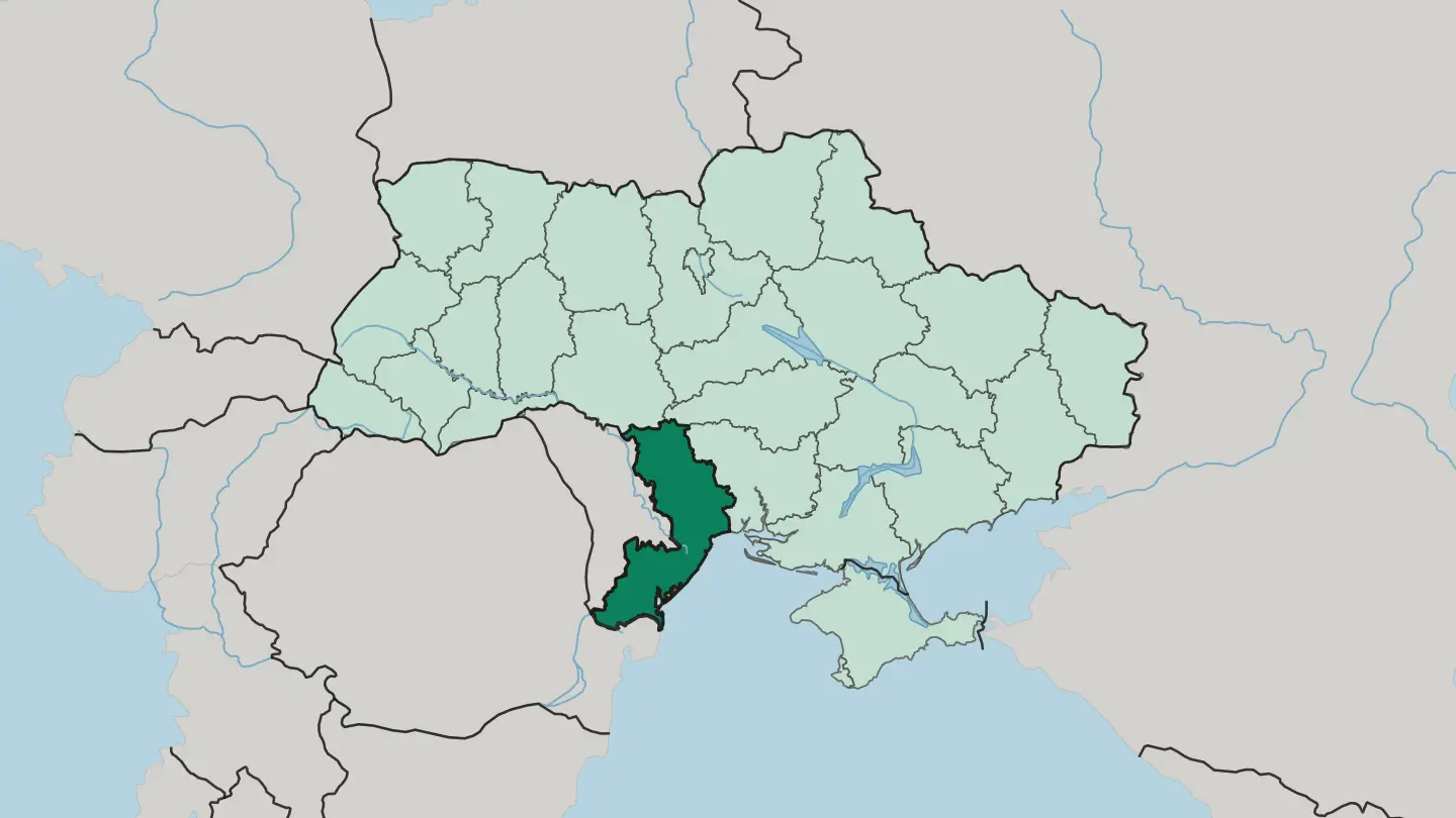Map of Odeska Oblast in Ukraine