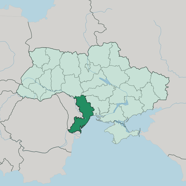 Map showing Odeska Oblast — In Ukraine