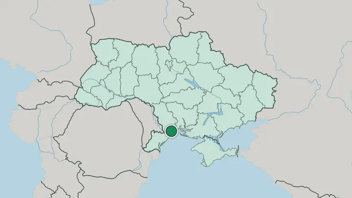 Map of Odesa in Ukraine