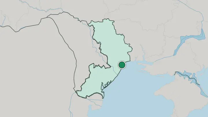 Map of Odesa in Ukraine
