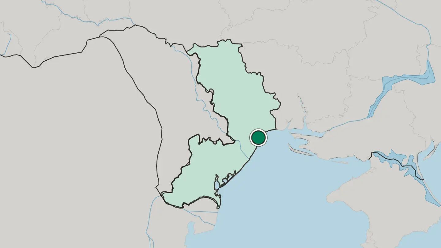 Map of Odesa in Ukraine