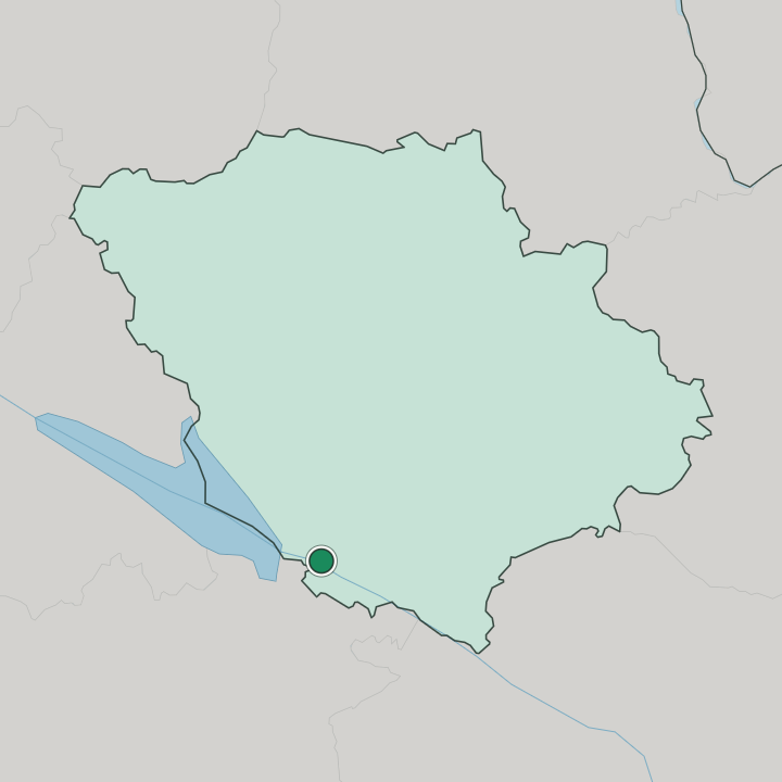 Map showing Kremenchuk — In Poltava Oblast