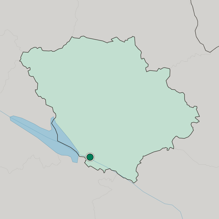 Map showing Kremenchuk — In Poltava Oblast