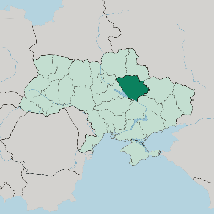 Map showing Poltava Oblast — In Ukraine
