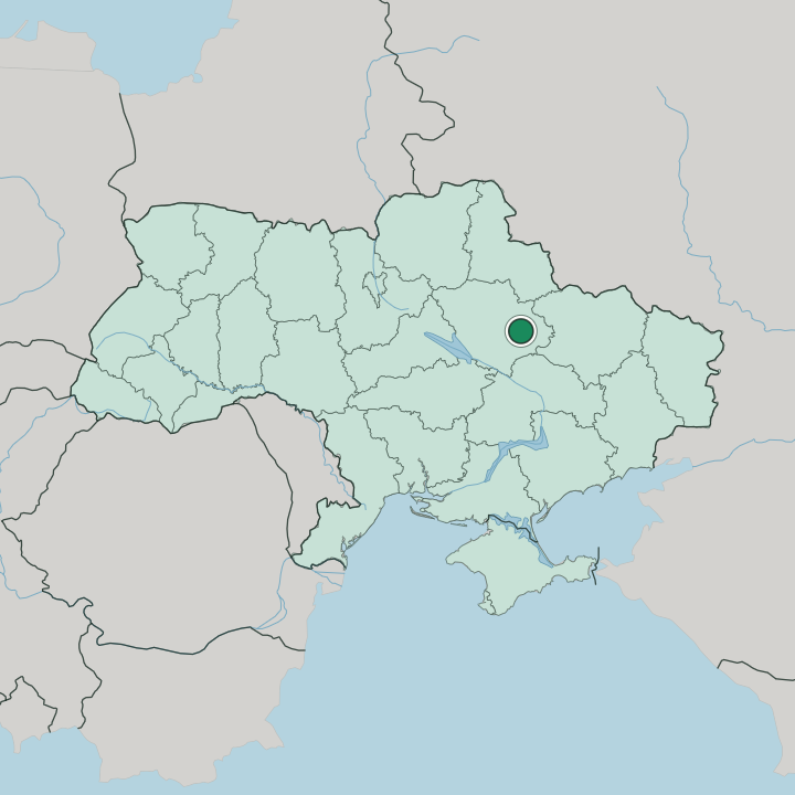Map showing Poltava — In Ukraine