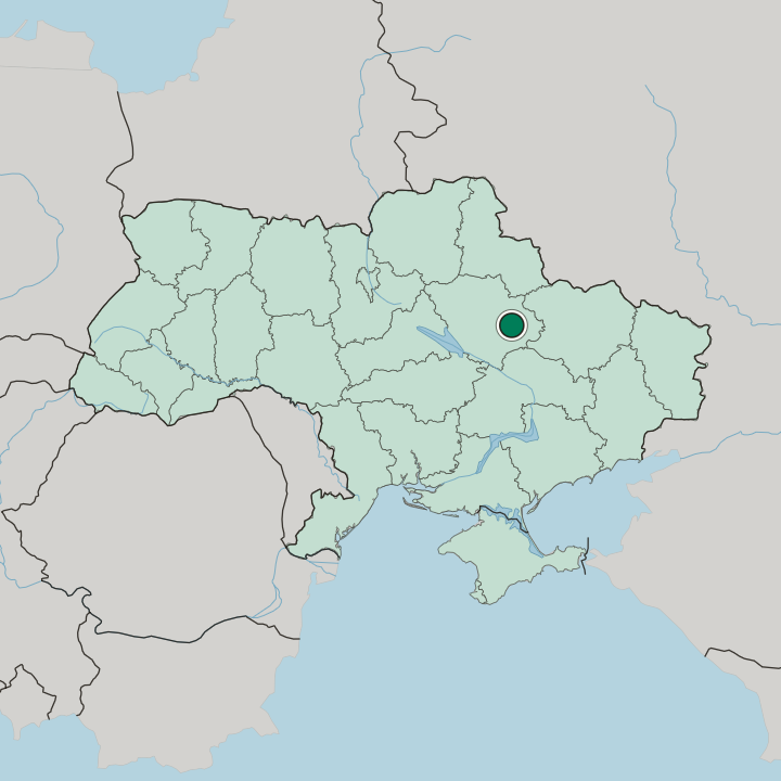 Map showing Poltava — In Ukraine