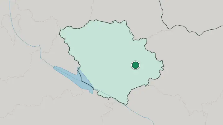 Map of Poltava in Ukraine