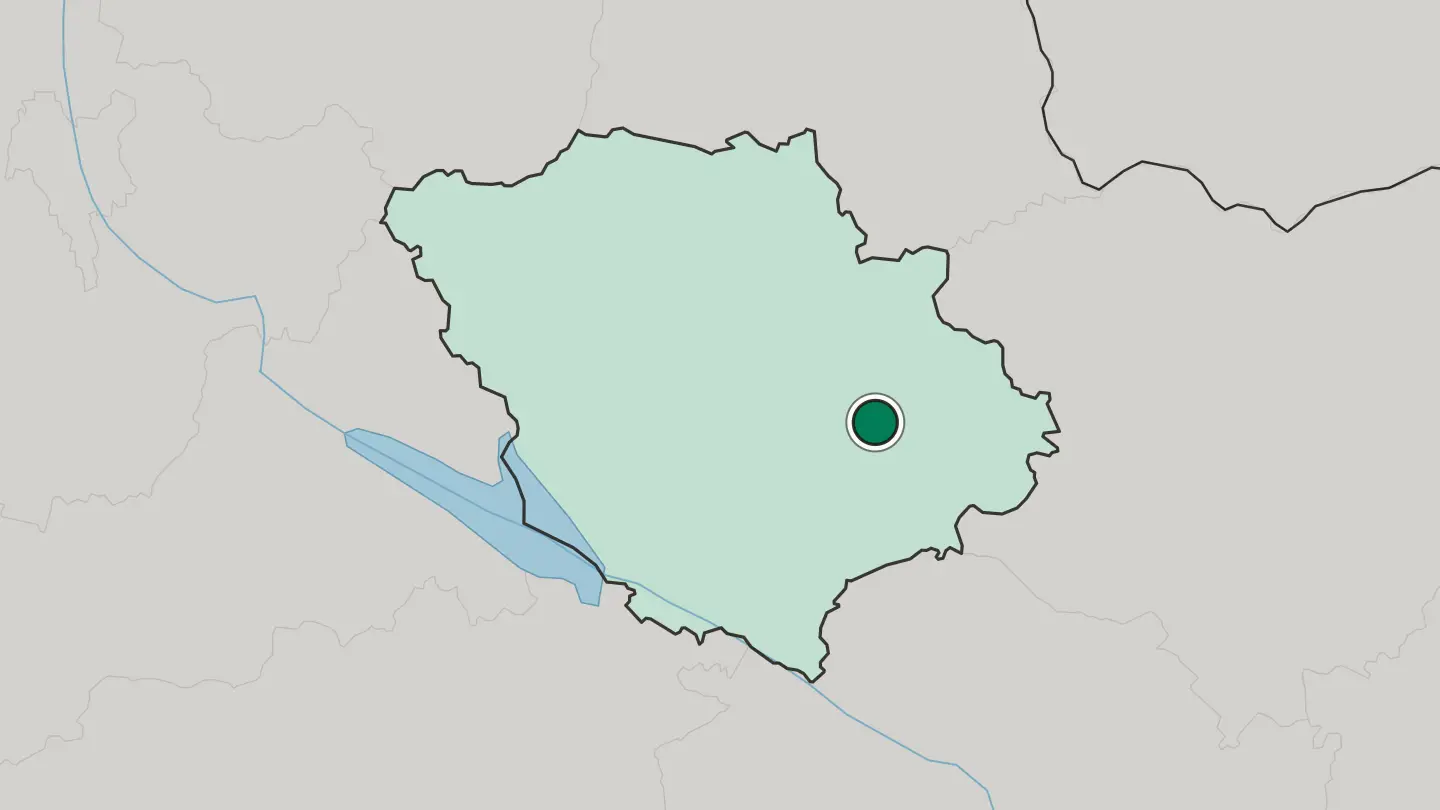 Map of Poltava in Ukraine
