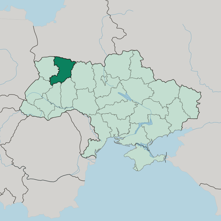 Map showing Rivne Oblast — In Ukraine