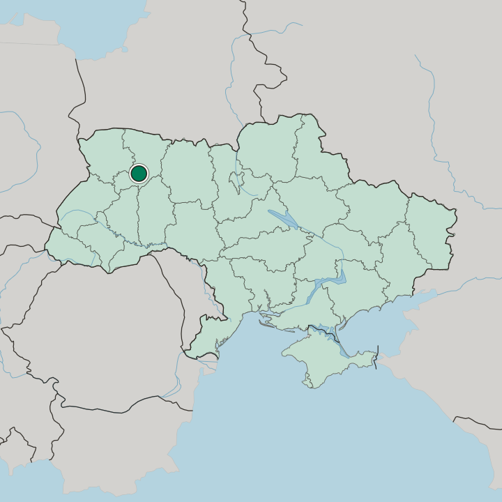 Map showing Rivne — In Ukraine