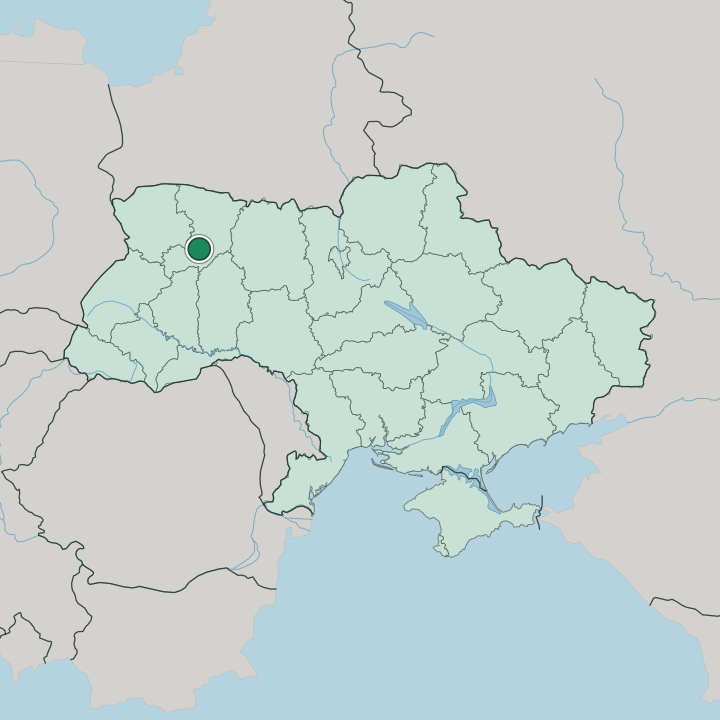 Map showing Rivne — In Ukraine