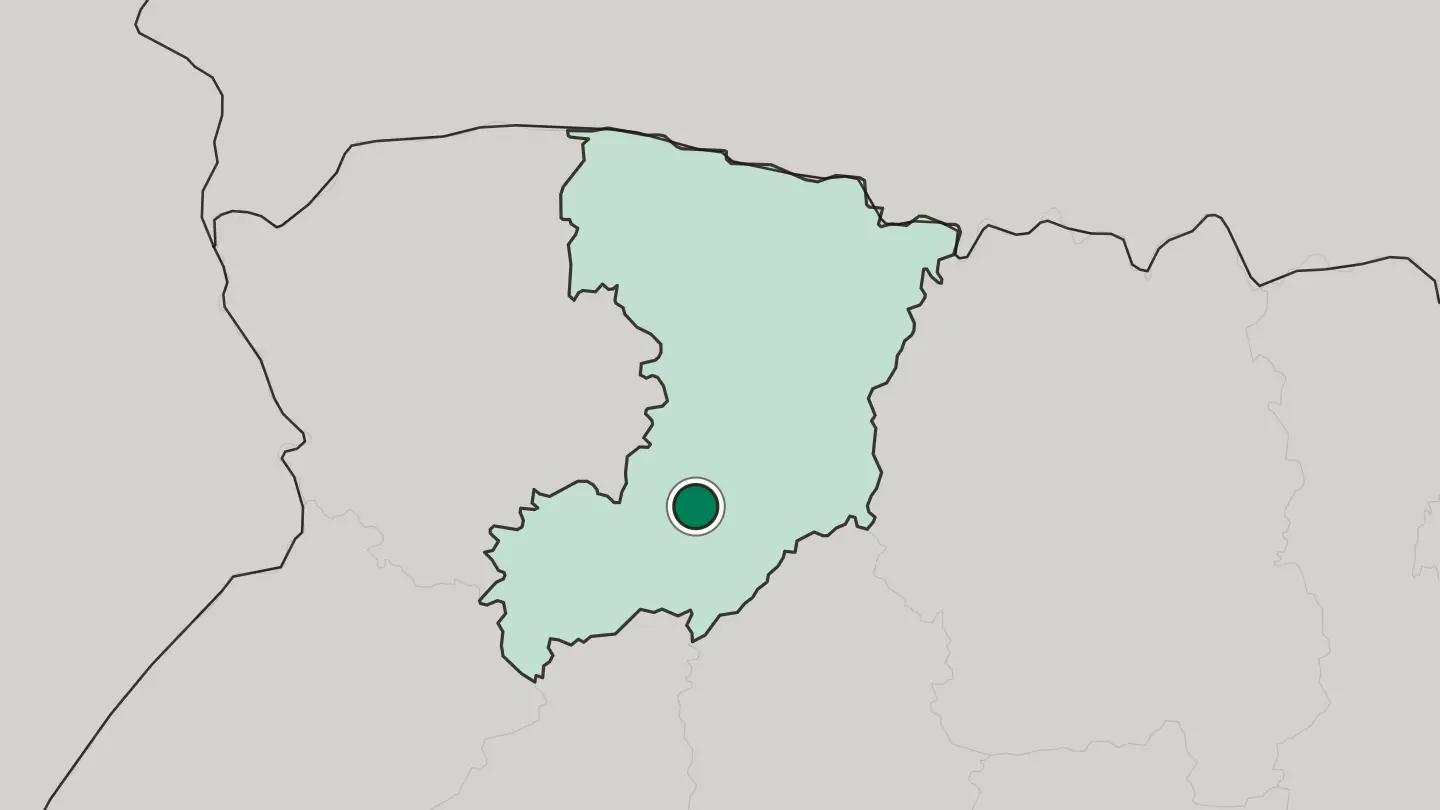 Map of Rivne in Ukraine